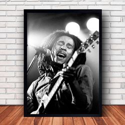 bob marley music poster canvas wall art family decor, home decor,frame option-1