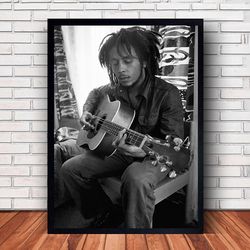 bob marley music poster canvas wall art family decor, home decor,frame option-4