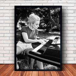 lady gaga music poster canvas wall art family decor, home decor,frame option-1