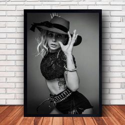 lady gaga music poster canvas wall art family decor, home decor,frame option-2