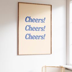 cheers wall art, bar quote print, typography poster, printable wall art, retro quote, bar cart wall art, party poster, t