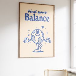 positive self care poster, retro wall decor, aesthetic poster, digital download print, work life balance poster, downloa