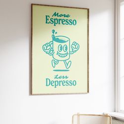 retro coffee printable art, download wall art, wall decor, large printable art, printable wall art retro, retro poster,