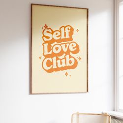 self love affirmations wall art print, positive quote print, positivity print, self care gift, empowerment print, retro
