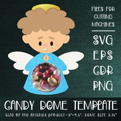 Angel Boy Candy Dome | Christmas Candy Dome | Christmas Ornament | Paper Craft Template | Sucker Holder SVG