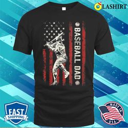 mens baseball dad flag gifts dad men baseball fathers day t-shirt - olashirt