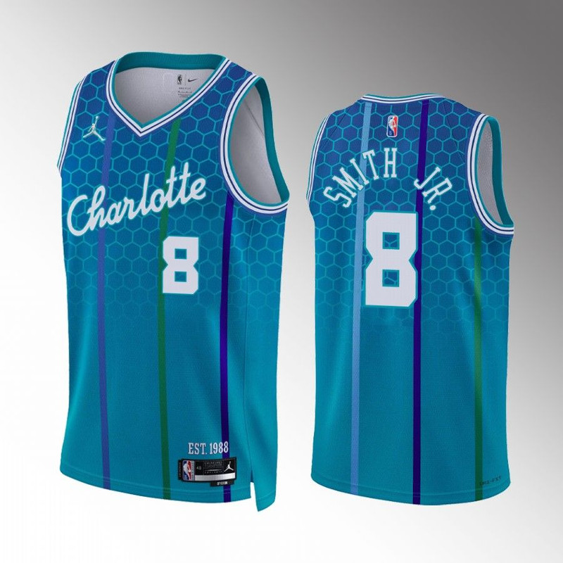 Charlotte Hornets Dennis Smith Jr. Blue 75th Anniversary City Jersey.jpg
