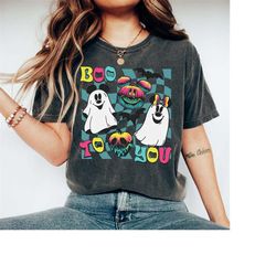 mickey minnie boo to you comfort colors shirt, mickey minnie ghost halloween shirt, disney spooky season shirt, mickey m