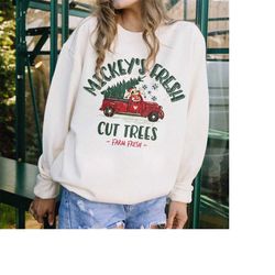 retro mickey' fresh christmas shirt, vintage mickey tree farm shirt, walt disney world christmas shirt, vintage magic ki