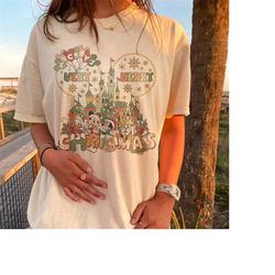 retro disney mickey very merry christmas shirt, disney vacation, disney magic kingdom, christmas family matching shirt,