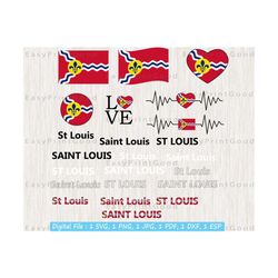 St Louis Flag Svg, St. Louis Flag Clipart, Missouri Clipart, Saint Louis City Flag, St. Louis City Flag, Cut file, Cricut, Instant Download
