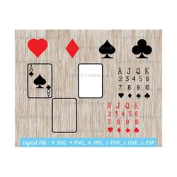 cards svg poker svg poker cords clipart spade heart club diamond poker cards solitaire gambling bundle playing cards svg cut files cricut