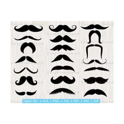 21 mustache bundle svg, mustache svg, mustache silhouette, mustache shapes, mustache clipart, mustache vector, cut file, cricut svg