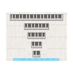 piano keyboard svg, piano keys svg, piano keyboard clipart, keyboard svg, music svg, piano svg, silhouette, notes, musical, cut file, cricut