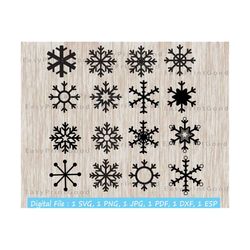 16 snowflake svg, snowflake bundle flake winter silhouette christmas, snowflake clipart snowflakes frames winter svg, cut file cricut vinyl