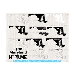 map of maryland svg, maryland svg bundle, maryland state, maryland map, love, monogram, maryland outline svg, maryland home,cut file, cricut