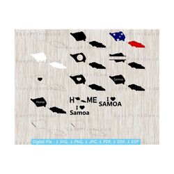 map of samoa svg bundle, samoa map, samoa monogram frame, samoa outline, home svg, back and white, silhouette, outline, cut file, cricut svg