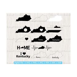 kentucky svg bundle, kentucky state svg, kentucky outline, kentucky map, kentucky state map, kentucky home, monogram frame, cut file, cricut