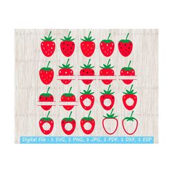 strawberry svg, strawberry cuttable design, strawberry clipart, garden strawberry, strawberry fruit, strawberry monogram, cut file, cricut