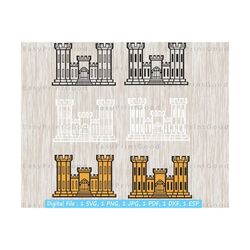 army engineer svg, army corps of engineers castle union, us army engineer corp, us army engineer branch insignia, clip art, cut file, cricut