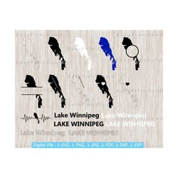 Lake Winnipeg Svg Bundle, Lake Winnipeg Outline, Love, Clipart, Monogram Frame, Silhouette, Text Word, Lake Winnipeg Shape, Cut file, Cricut