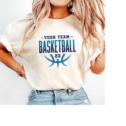 comfort colorscustom basketball team name &number shirt, your name basketball, personalized basketball shirt, game day o