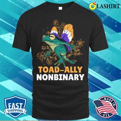 nonbinary pride frog funny nonbinary gift t-shirt - olashirt