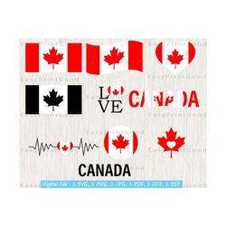 canada flag svg, canadian flag svg, canada clipart, canada cut file bundle, flag of canada svg, maple leaf svg, patriotic, cut file, cricut