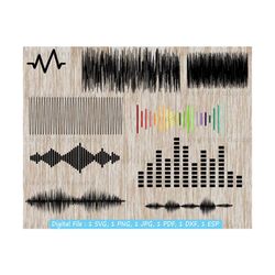 sound wave svg, music svg, voice wave clipart, bear paw print svg, waveform svg, soundwave svg, frequency svg, dj, graph, cut file, cricut