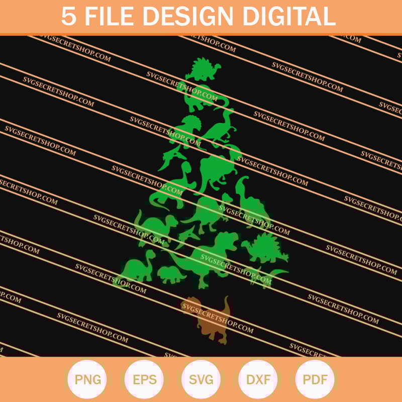 Dinosaur Christmas Tree SVG, Dinosaur SVG, Christmas Tree SVG - SVG Secret Shop.jpg