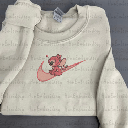 nike swoosh drip pink stitch embroidered sweatshirt, nike embroidered sweater, swoosh hoodie, unisex shirt