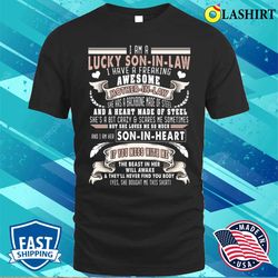 i love my mother in law shirt lucky son-in-law of awesome mother-in-law t-shirt - olashirt