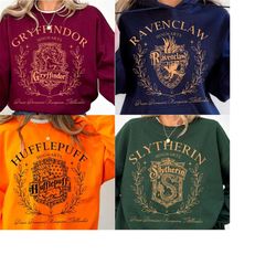 vintage wizard house sweatshirts, hogwarts house sweatshirt, hp wizard school shirt, potter sweater gift, harry magic, u