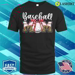 leopard baseball mom shirt baseball mom mother is day mama t-shirt - olashirt