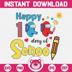 happy 100th day of school crewmate game us svg, 100 days cut file downloads, impostor game us svg digital print instant