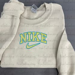 nike double outline embroidered sweatshirt, nike embroidered sweater, nike hoodie, unisex shirt
