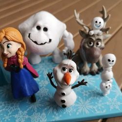 Disney Snow Queen Elsa Anna PVC Action Figure Olaf Kristoff Sven Anime Dolls Figurines Kids Toys For Children Xmas Gift