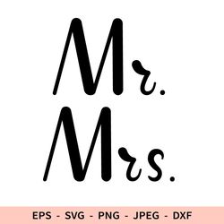 Mr Mrs Svg Wedding Dxf File for Cricut Valentine's day Silhouette Cut File Png