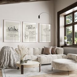 zach bryan poster set of 3, zach bryan album art, zach bryan minimalistic black and white poster, zach bryan simplistic