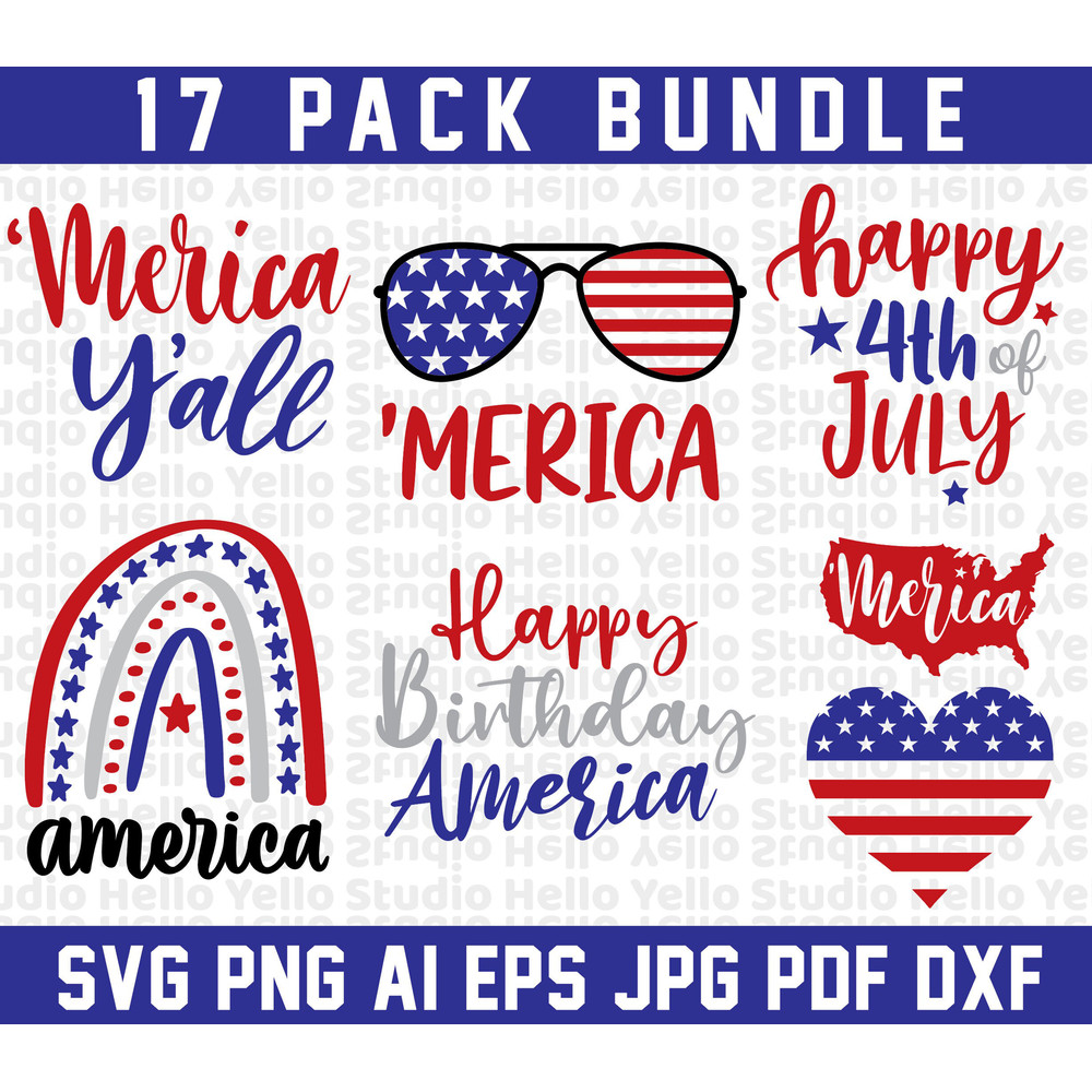 4th of July SVG Bundle, July 4th SVG, Fourth of July svg, America svg, USA Flag svg, Patriotic, Independence Day Shirt, Cut File Cricut.jpg