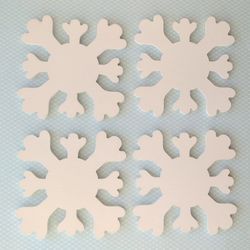 Cup coasters in shape of snowflakes Set of 4 white cup coasters Christmas gift Table Holiday decor Christmas ornaments