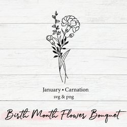 birth month flower bouquet svg, flower svg,floral svg,birth month flower