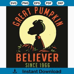 great pumpkin believer since 1966 svg, born in 1966 svg, pumpkin svg, snoopy svg, since 1966 svg, believer svg, friend s