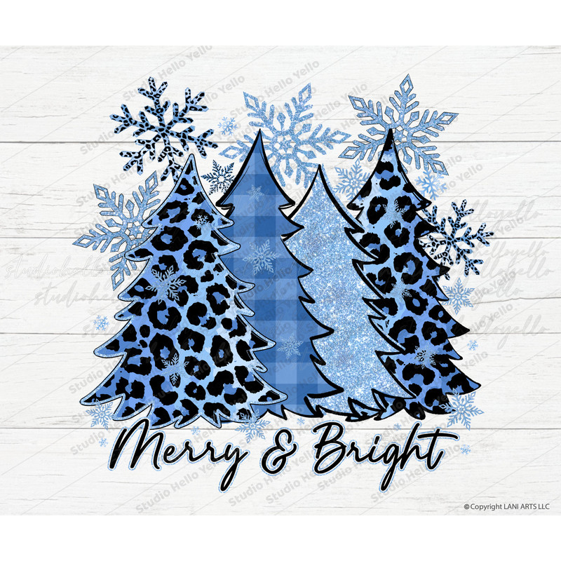 Christmas Tree Png Leopard Christmas Tree Png Baby Blue Christmas Trees Snowflake Merry and Bright sublimation designs digital download.jpg