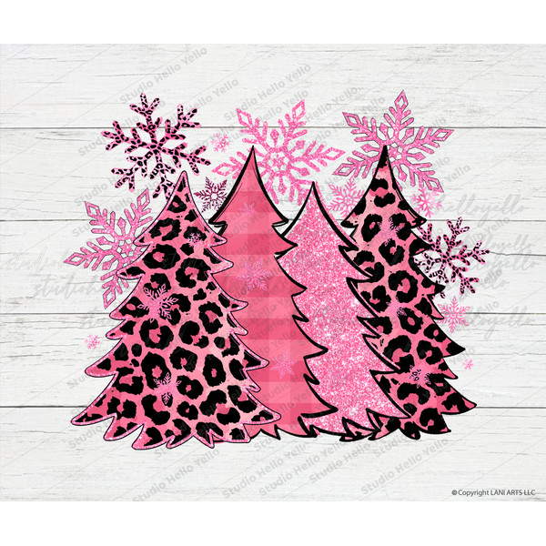 Christmas Tree Png Leopard Christmas Tree Png Pink Christmas trees snowflake buffalo plaid png sublimation designs instant digital download.jpg