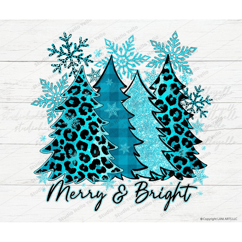 Christmas Tree Png Leopard Christmas Tree Png Turquoise Christmas Trees Snowflake Merry and Bright png sublimation designs digital download.jpg