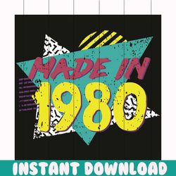 made in 1980 svg, birthday svg, made in 1980 svg, 1980 svg, vintage 1908, funny birthday, vintage classic svg, 1980 clas