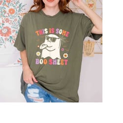 comfort colors shirt,this is some boo sheet shirt, women halloween shirt, ghost tee,halloween party shirt, halloween gho