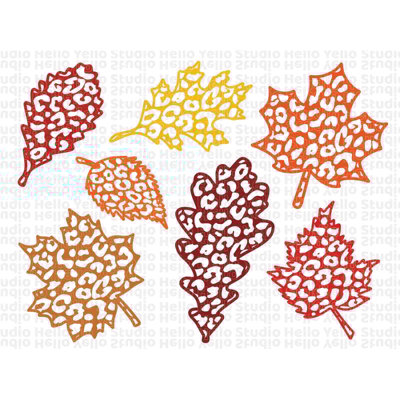 Fall Leaves Svg, Fall svg, Fall leaf svg bundle, Fall png, dxf,clipart,Cut files for Cricut,Glowforge files,Silhouette,Halloween svg,Leopard 3.jpg