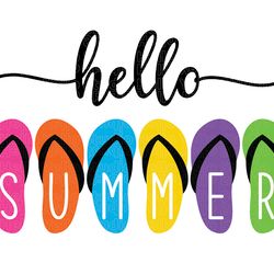 hello summer svg, hello summer flip flops svg, summer sign svg, summer svg